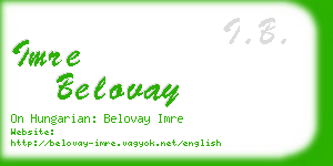 imre belovay business card